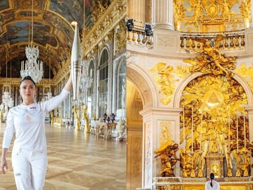 Watch: Salma Hayek Shines Bright In Paris Olympics Torch Relay At Versailles Palace - News18