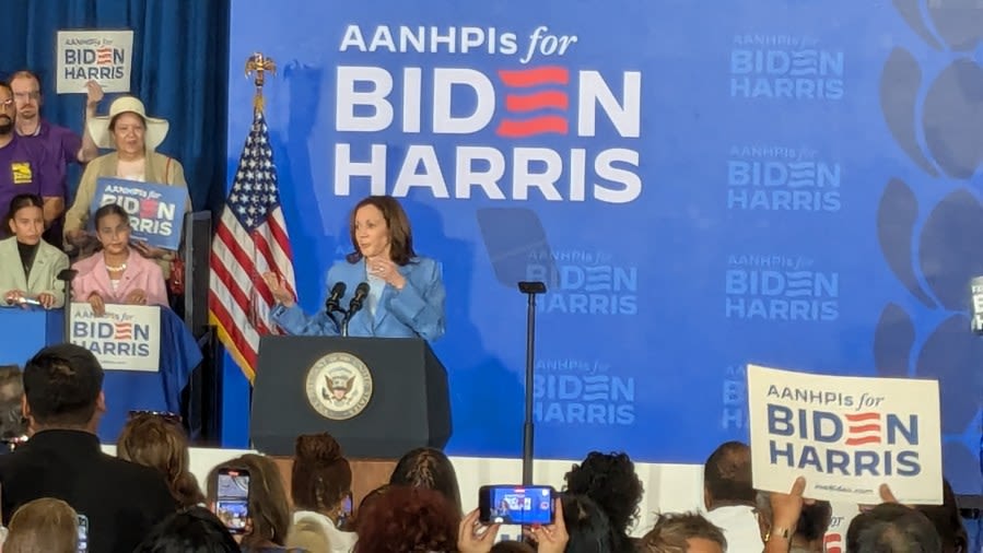 VP Kamala Harris makes 6th trip to Nevada on Las Vegas Strip; says Biden is ‘a fighter’