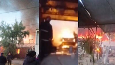 Un mecánico intentó prender fuego la casa de su vecina y terminó incendiando por accidente los cuatro autos que tenía en su taller
