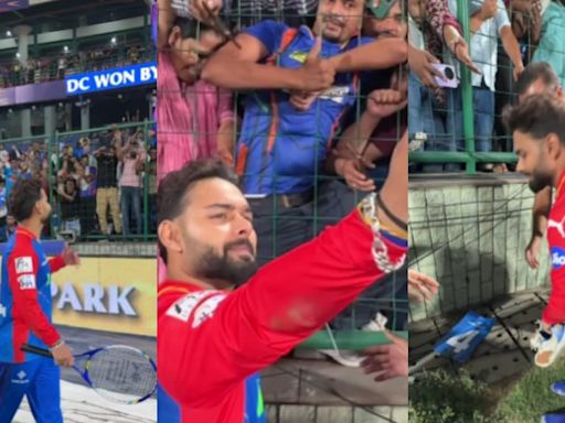Watch: Rishabh Pant Gifts Fans Tennis Racquet, Sneakers And His Cap After DC's Final Match of IPL 2024 - News18