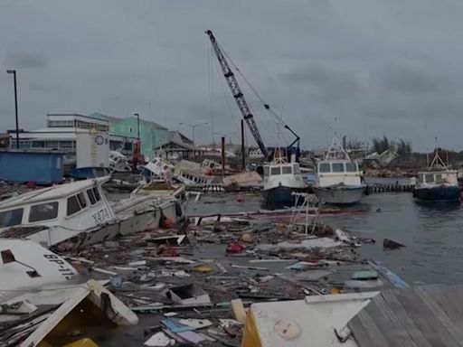 Damaged fishing boats sinking in port after Hurricane Beryl lashes Barbados