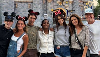 Kaia Gerber Celebrates 23rd Birthday with Brother Presley and Parents Cindy Crawford & Rande Gerber at Disney