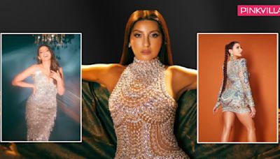 7 times Nora Fatehi slayed in shiny and fiery party wear dresses