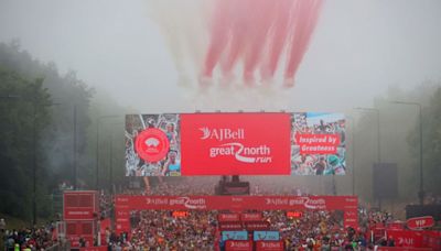 Record number of runners take on drizzly Great North Run | ITV News