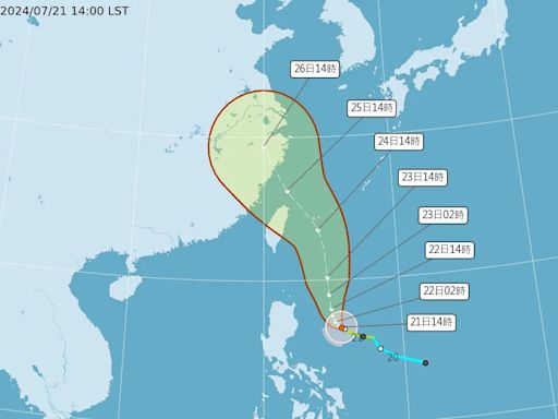 凱米颱風「離台灣更近」上限直逼強颱 氣象專家估7/23晚間發陸警