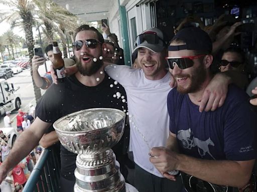 Beer from the balcony. Swimming in the Atlantic. Here’s how the Florida Panthers are celebrating with the Stanley Cup