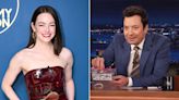 Jimmy Fallon Shows Off Friendship Bracelet Emma Stone Made for Him — with a Hilarious Message on It!