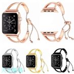 蘋果手錶鏤空手鐲錶帶 Apple Watch 4/5/6/7/8/9/SE 不鏽鋼錶帶 iwatch女士時尚腕帶 爆款