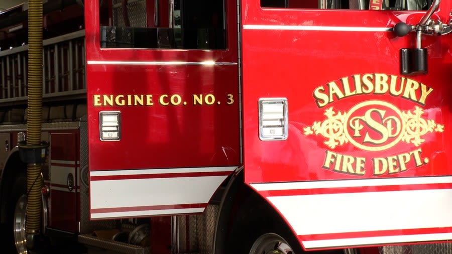 Crews battling three-alarm fire in Salisbury