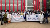 Junior doctors stage silent protest across Andhra Pradesh