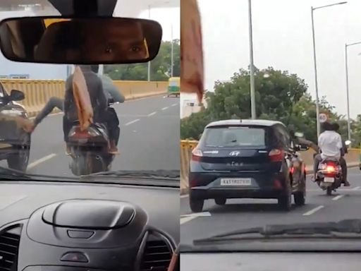 Disturbing video shows bikers attacking car, leading to arrests by Bengaluru Police