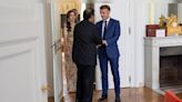 IOC member Nita Ambani and Mukesh Ambani meet French President Emmanuel Macron in Paris - CNBC TV18