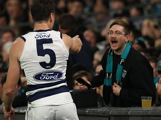 Geelong star's classic reaction after Ned Flanders lookalike sledge