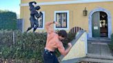 Joseph Baena Recreates Dad Arnold Schwarzenegger's Shirtless Statue Pose at Museum in Austria: Photos