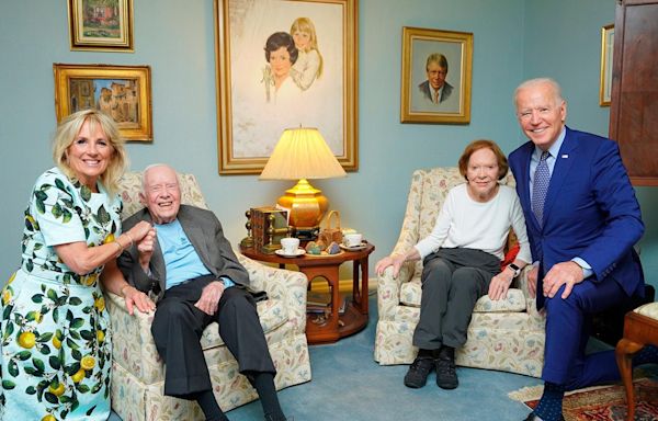 Donald Trump is running against Joe Biden. But he keeps bringing up another Democrat: Jimmy Carter