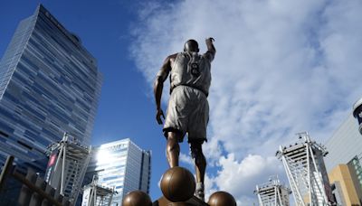 New statue honoring Kobe and Gianna Bryant unveiled outside of Crypto.com Arena