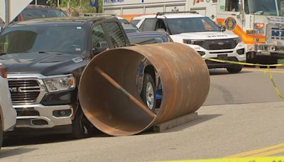 PHOTOS: Deadly construction accident shuts down road near Petersen Events Center in Pittsburgh