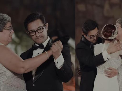 Aamir Khan, ex-wife Reena Dutta dance holding hands, wrap daughter Ira in a tight embrace at her wedding with Nupur Shikhare. Watch new video