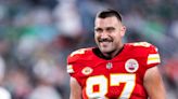 Travis Kelce Accepts Sweet Gift From Fan at the Formula 1 Grand Prix