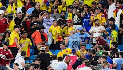 Uruguayan soccer players and Colombian fans fought, but Charlotte got the black eye