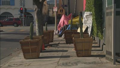 City removes planters outside Hollywood recording studio put up to prevent homeless encampment