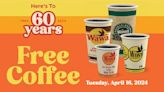 Wawa is giving away free coffee to celebrate its 60th anniversary. Here’s how to get a cup