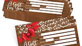 25 4x9 Christmas Gift Certificates For Business Gifts For Clients, Now 41% Off