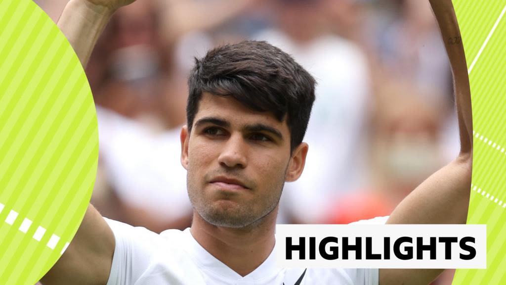 Wimbledon 2024: Carlos Alcaraz holds nerve to beat Frances Tiafoe in five-set thriller