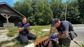 Indianapolis Fire Department crew rescues ducks from storm drain