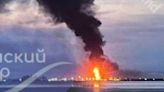 Putin disaster as Crimea crossing destroyed in brutal attack as oil depot burns