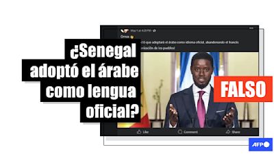 Senegal no ha decretado el árabe como lengua oficial; el idioma del país sigue siendo el francés