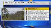 KRQE Newsfeed: Fire update, Shooting video, Storms northeast, Pollinator exhibit, Summer reading