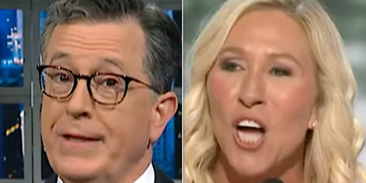 Stephen Colbert Nails 'Absolutely Chilling' Part Of Marjorie Taylor Greene's RNC Speech