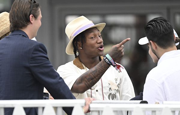 Lamar Jackson, Zay Flowers and Ray Lewis attended the 149th Preakness Stakes
