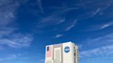 Mammoth rocket stage for Blue Origin New Glenn goes for sideways ride on Space Coast
