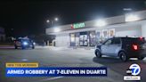 Armed suspect holds 7-Eleven clerk at gunpoint during overnight robbery in Duarte, police say