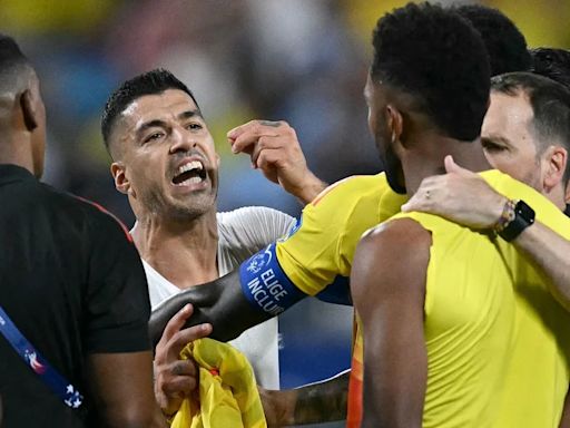 Luis Suárez explicó cómo empezó la pelea en el final de Uruguay-Colombia y apuntó directo contra Miguel Borja