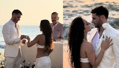 Santiago Giménez se casó con Fernanda Serrano y presumen su boda en redes sociales