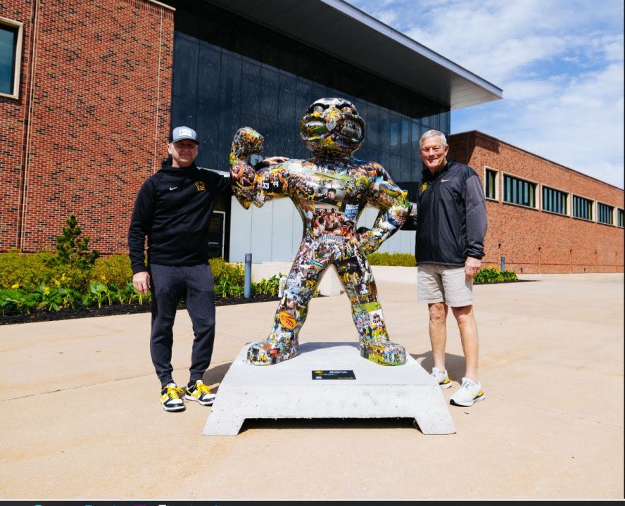 Kirk Ferentz themed Herky statue unveiled outside team practice facility