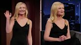 Kirsten Dunst Goes Art Deco With Embellished Lanvin Dress for ‘Jimmy Kimmel Live,’ Talks ‘Civil War’ Movie
