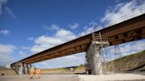 HS2 engineers successfully place steel beams for new bridge