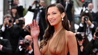 Bella Hadid Proves She's the Reigning Queen of Cannes' Red Carpet in Stunning transparent Saint Laurent Dress