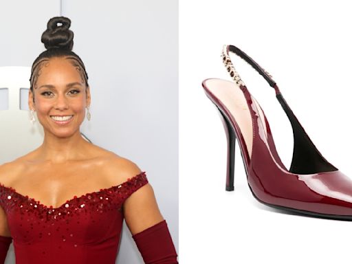 Alicia Keys Shines in Monochromatic Red Look With Gucci Slingback Heels at Tony Awards 2024