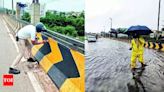 Waterlogging on KIA Elevated Corridor Due to Political Banners and Plastic Waste | Bengaluru News - Times of India