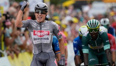 Jasper Philipsen sprints to first stage victory of this year’s Tour de France