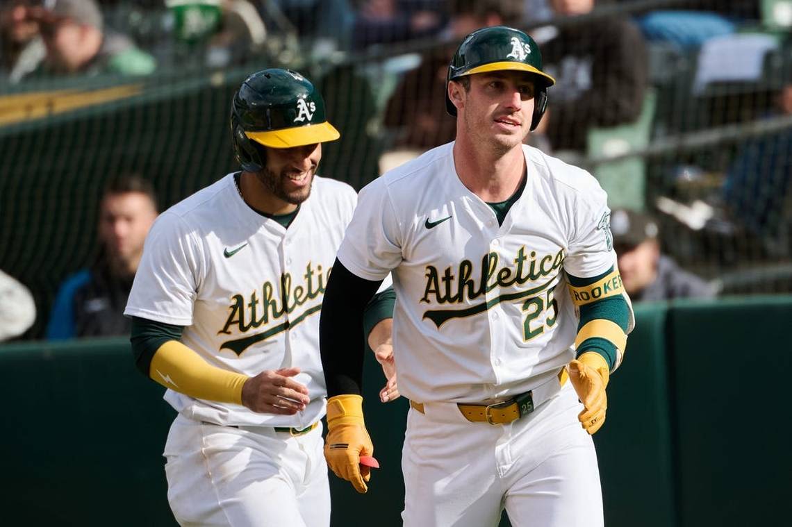 Athletics blast six homers in 20-4 dismantling of the Marlins