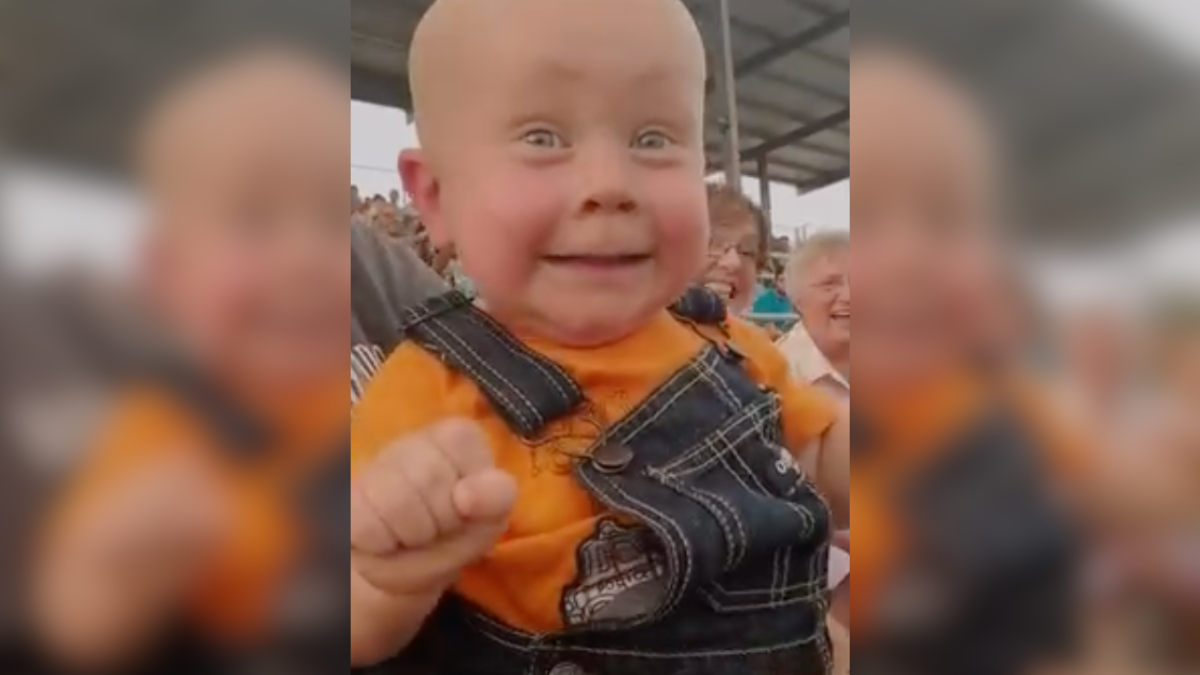 Baby Can't Contain His Adorable Excitement When He Sees Four Wheelers Race At The County Fair