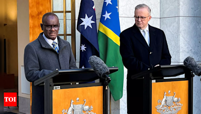 Solomon Islands prime minister Manele in Canberra to discuss ties - Times of India