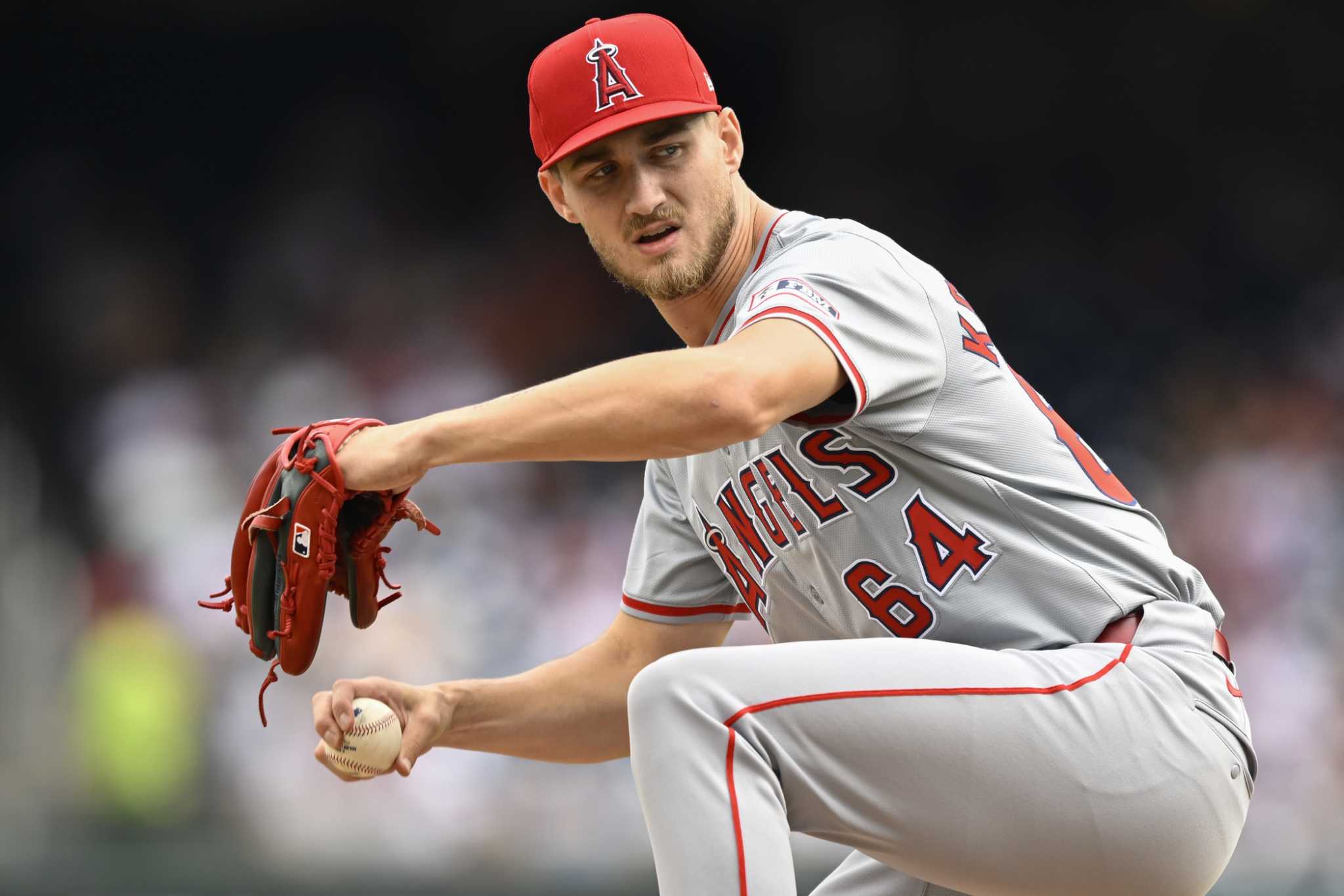 Rookie Jack Kochanowicz earns his first career win as the Angels beat the Nationals 6-4