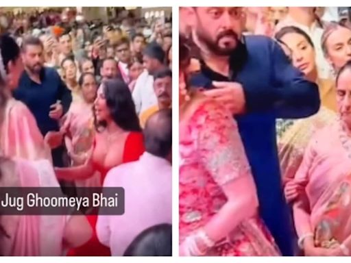 Salman Khan 'caught' staring at Kim Kardashian in unseen Ambani wedding video; fans react: 'What is this behaviour...'